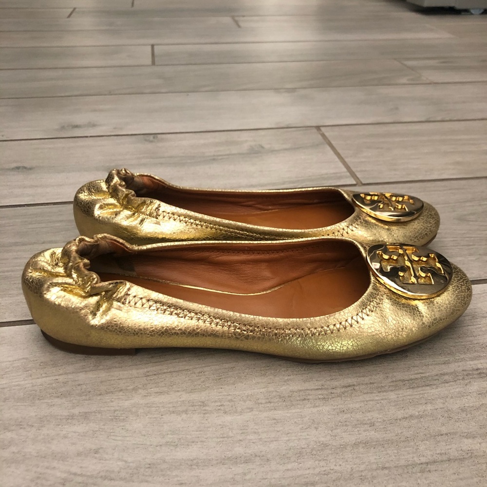Tory Burch Reva Metallic Ballerina Flats🔥 - Picture 5 of 11